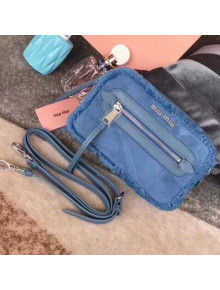 Miu Miu Shearling Camera Shoulder Bag 5BH118 Blue 2018