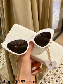 Gucci Cat Sunglasses White GG0978 2021  06