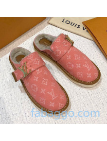 Louis Vuitton LV Cosy Monogram Denim Mules Pink 2020 (For Women and Men)