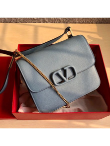 Valentino Large VSLING Grained Calfskin Shoulder Bag 0074L Blue 2019