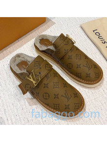 Louis Vuitton LV Cosy Monogram Canvas Mules Taupe Brown 2020 (For Women and Men)