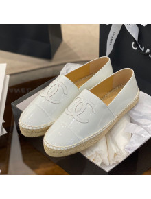 Chanel CC Patent Leather Espadrilles White 2021 58
