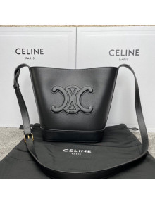 Celine Cuir Triomphe Small Bucket bag in Smooth Calfskin 198243 Black 2022