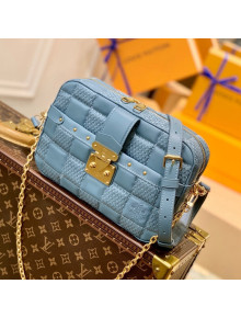 Louis Vuitton Troca MM Bag in Damier Quilt Lambskin M59114 Blue 2021 