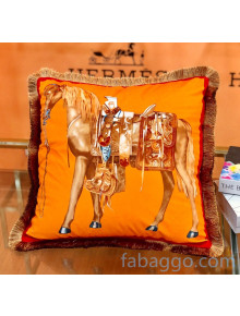 Hermes Horse Throw Pillow 45x45cm H2082407 Orange 2020