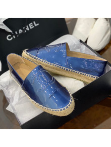 Chanel CC Patent Leather Espadrilles Blue 2021 60