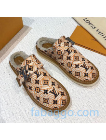 Louis Vuitton LV Crafty Cosy Canvas Mules Caramel Brown 2020 (For Women and Men)