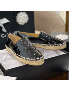 Chanel CC Patent Leather Espadrilles Black 2021 61
