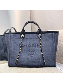 Chanel Deauville Mixed Fibers Large Shopping Bag A66941 Dark Gray 2021