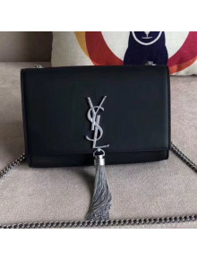 Saint Laurent Kate Small Chain and Tassel Bag in Smooth Leather 474366 Black/Silver 