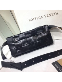 Bottega Veneta Intrecciato Calf Leather Crossbody Bag With signature Triangular Buckle Black 2020