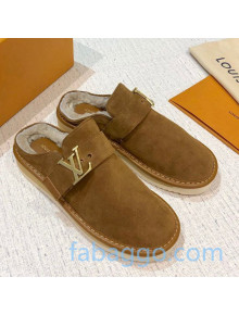 Louis Vuitton LV Cosy Suede Mules Brown 2020 (For Women and Men)