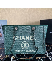 Chanel Deauville Mixed Fibers Medium Shopping Bag A67001 Cyan 2021
