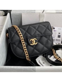 Chanel Quilted Calfskin Mini Messenger Bag AS2484 Black 2021