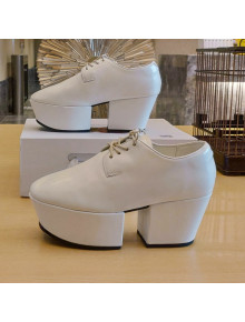 Prada Calfskin Platform Lace-up Shoe 6.5cm White 2021