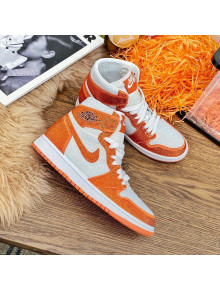 Nike Air Jordan Crystal Allover High-top Sneakers Orange 2020 (For Women and Men)