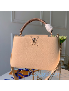 Louis Vuitton Capucines PM with Snakeskin Top Handle N95832 Cream Beige 2020