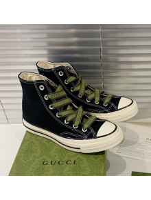 Gucci x Converse Canvas High-top Sneakers Black 2021 (For Women and Men)