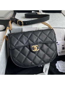 Chanel Quilted Calfskin Small Messenger Bag AS2485 Black 2021