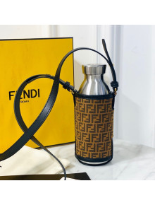 Fendi Bottles Holder Flask with FF Suede Cover Brown/Black 2021