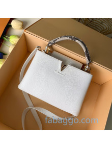 Louis Vuitton Capucines BB with Snakeskin Top Handle N93046 Snow White 2020