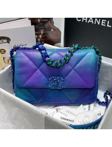 Chanel 19 Tie and Dye Calfskin Small Flap Bag AS1160 Blue/Purple 2021