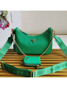 Prada Re-Edition 2005 Saffiano Leather Hobo Bag 1BH204 Bright Green 2020