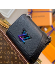 Louis Vuitton Twist MM Bag in Iridescent Black Taurillon Leather M58597 2021