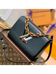 Louis Vuitton Twist MM Bag in Black Epi Leather with Stones M58715 2021