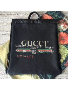 Gucci Coco Capitán Logo Backpack 494053 Black 2017