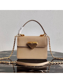 Prada Saffiano Leather Symbole Top Handle Bag 1BN021 Beige 2020
