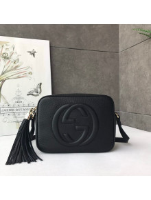 Gucci Soho Small Leather Interlocking G Tassel Disco Camera Bag 308364 Black 2021