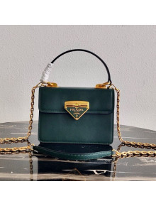 Prada Saffiano Leather Symbole Top Handle Bag 1BN021 Green 2020