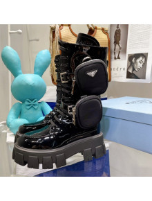 Prada Monolith Patent Leather Boots with Nylon Pouches Black 2021 07