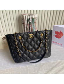 Chanel Lambskin Shopping Bag as3020 Black 2022 
