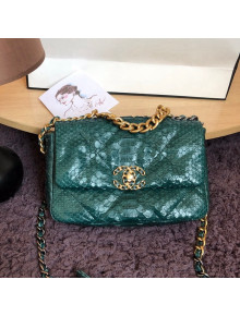 Chanel Snakeskin Small Flap Bag AS1160 Green 2022