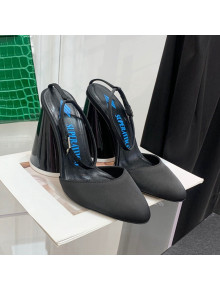 The Attico Luz Silk High Heel Open Pumps 9.5cm Black 2022
