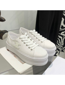 Celine Canvas Flatform Low-top Sneakers White 2022 032401