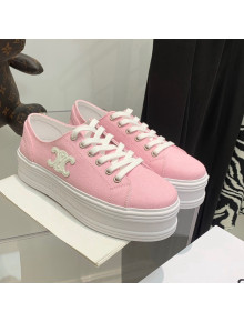 Celine Canvas Flatform Low-top Sneakers Pink 2022 032404