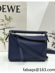Loewe Puzzle Mini Bag in Smooth Calfskin Navy Blue 2022 10173