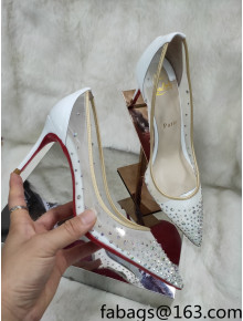 Christian Louboutin Stud Mesh and Patent Leather High Heel Pumps White 2022 031908