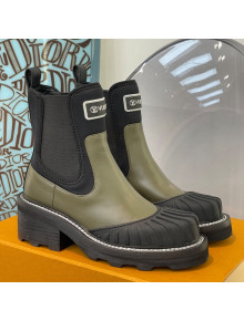 Louis Vuitton LV Beaubourg Ankle Boots Khaki Green 2021 112482