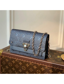 Louis Vuitton Vavin Chain Wallet in Shimmering Navy Blue Embossed Grained Leather M59077 2021 