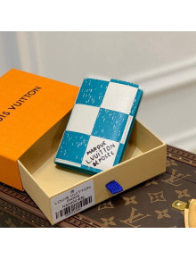 Louis Vuitton Pocket Organizer Wallet in Teal Green Damier Checkerboard N60494 2021 