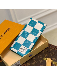 Louis Vuitton Brazza Wallet  in Teal Green Damier Checkerboard N60494 2021