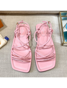 Louis Vuitton Nova Lambskin Strap Flat Sandals Pink 2021 