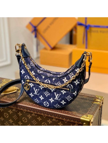 Louis Vuitton Loop Hobo Bag in Denim Jacquard Textile M81166 Dark Blue 2022