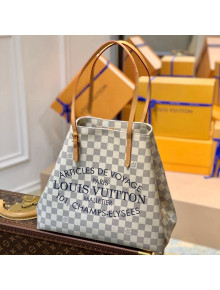 Louis Vuitton Neverfull MM Tote Bag in Print Damier Azur Canvas N41375 Nude 2022