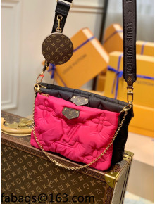 Louis Vuitton Maxi Multi Pochette Accessoires Shoulder Bag in Padded Nylon M58980 Black/Fuchsia Pink 2022