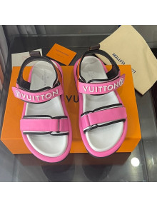 Louis Vuitton Pool Pillow Flat Comfort Sandals with Velcro Straps Pink 2022
